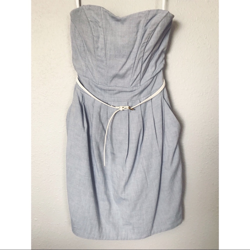 Denim strapless dress
